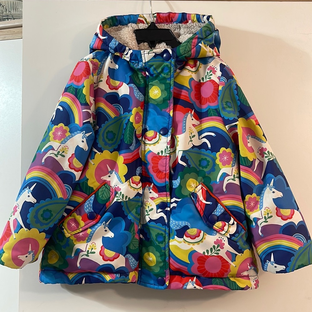 Mini Boden fleece lined coat size 3-4Y